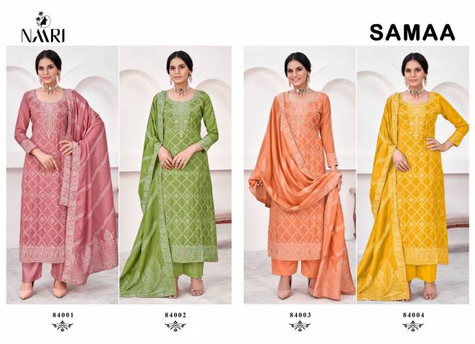 Samaa By Naari Pure Muslin Jacquard Design Salwar Kameez Wholesale Market In Surat